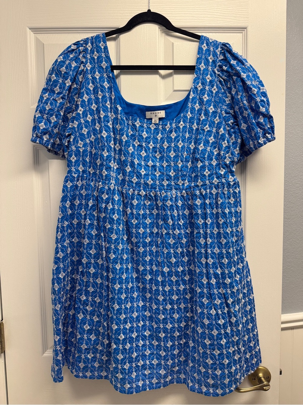 RHODE x Target Blue Eyelet Puff-Sleeve Mini Dress